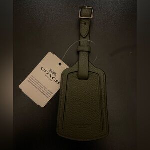 NWT Coach Green Leather Luggage Tag